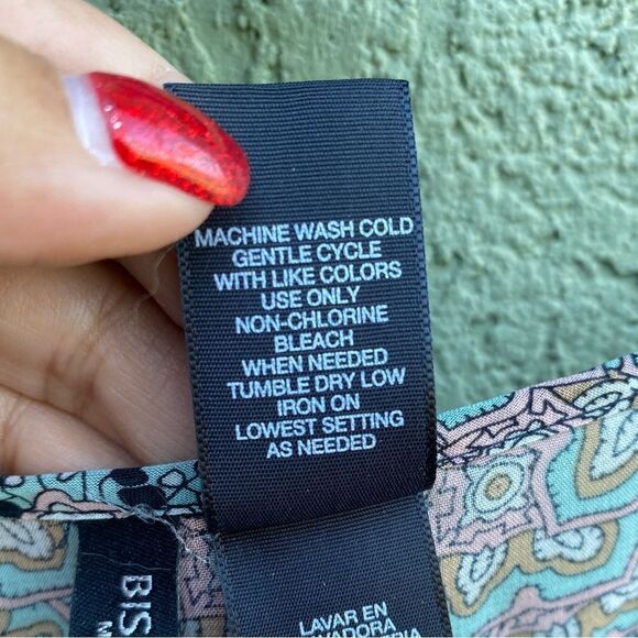 EUC BISOU BISOU Cinched Waist Round Neck Boho Tunic with Pocket Medium - Picture 7 of 7